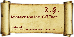Krattenthaler Gábor névjegykártya
